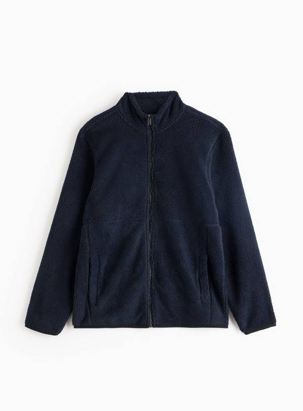 Navy Zip Through Teddy Fleece  XXXL