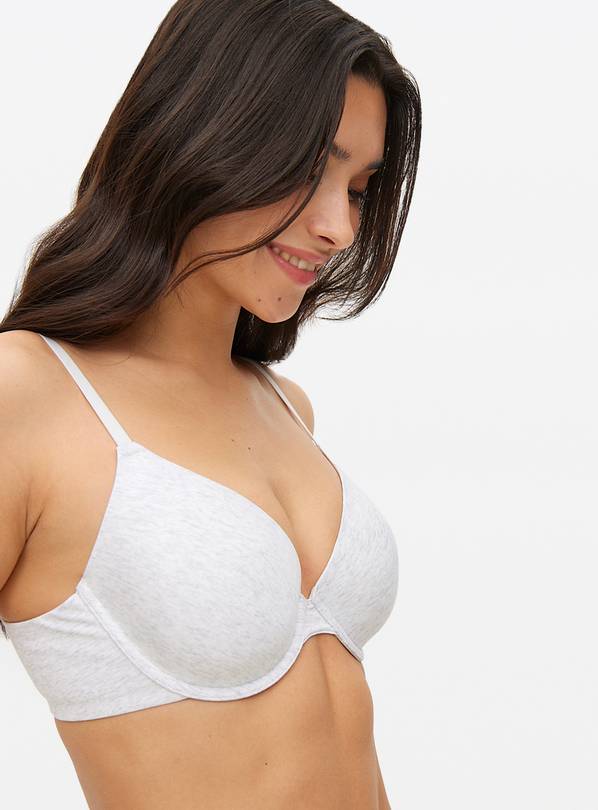 Grey Marl Padded T-Shirt Bra 34B