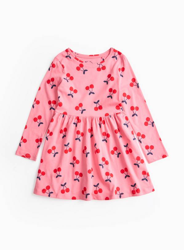 Pink Cherry Printed Jersey Dress 5 years