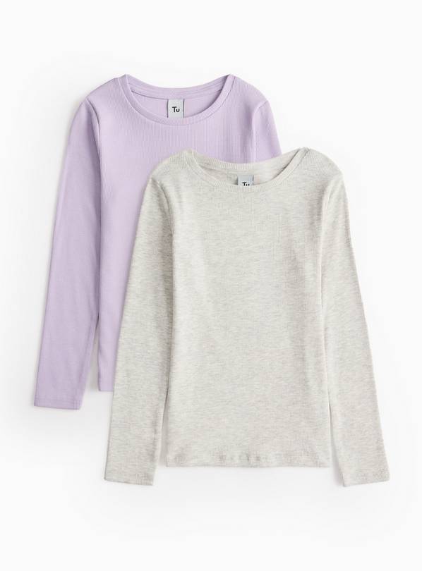 Lilac & Grey Long Sleeve Top 2 Pack 7 years