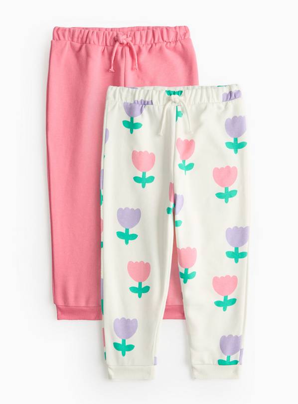 Pink & Tulip Print Jogger 2 Pack 4-5 years