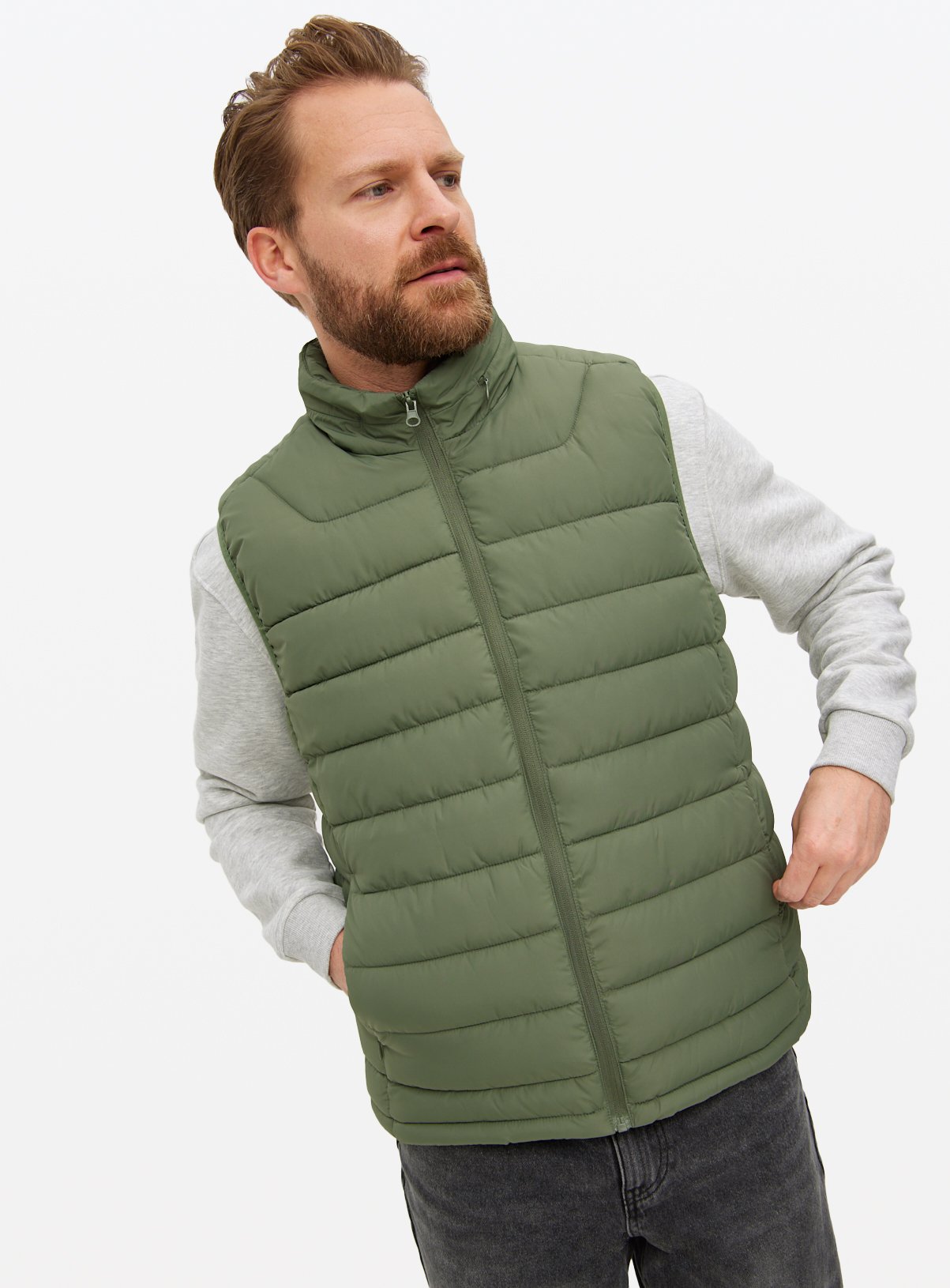 Men's Khaki Padded Gilet