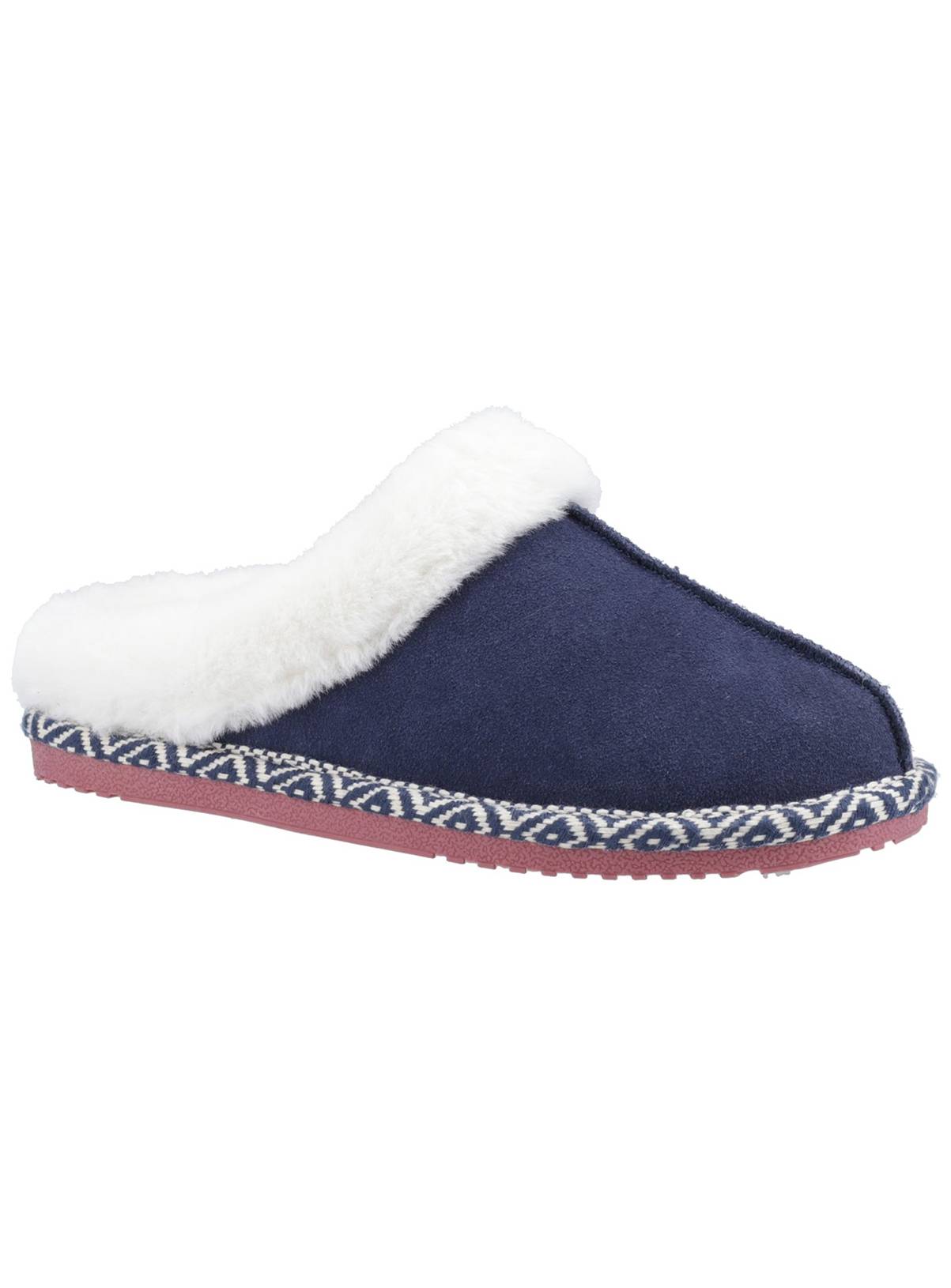 HUSH PUPPIES Amara Suede Slippers Navy 7 - Image 1