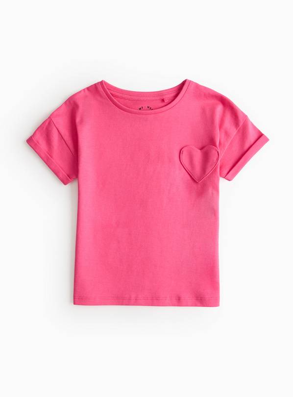 Pink Heart Pocket T-Shirt 2-3 years