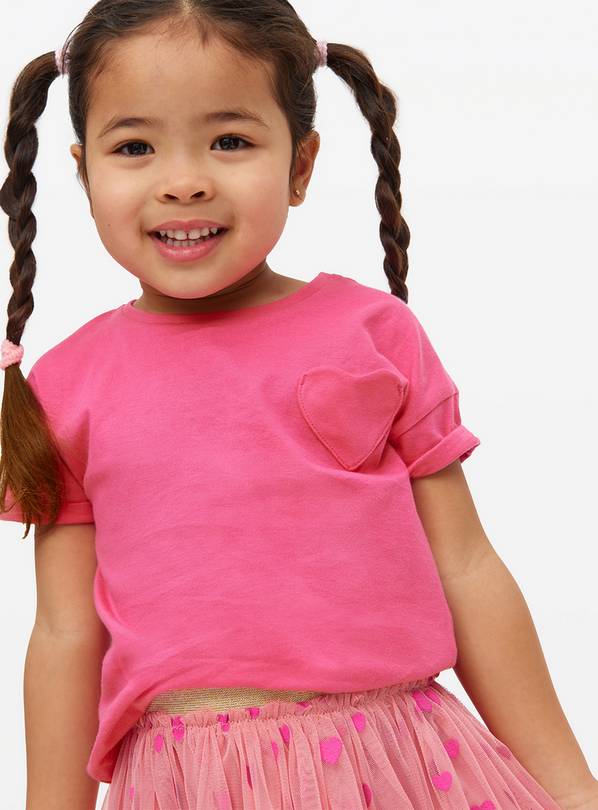 Pink Heart Pocket T-Shirt 1-2 years