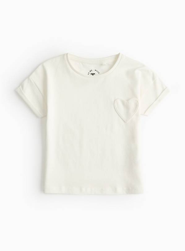 White Heart Pocket T-Shirt 1-2 years