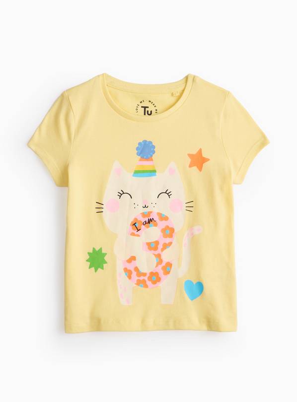 Yellow I Am 3 Age Print T-Shirt  2-3 years