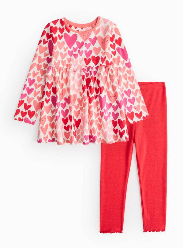 Red Heart Jersey Top & Leggings Set 2-3 years