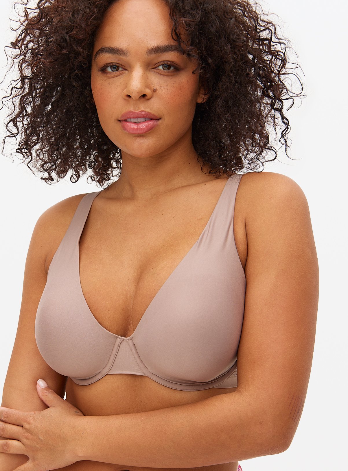 DD+ Flexform™ Taupe Non Padded Plunge Bra 36DD