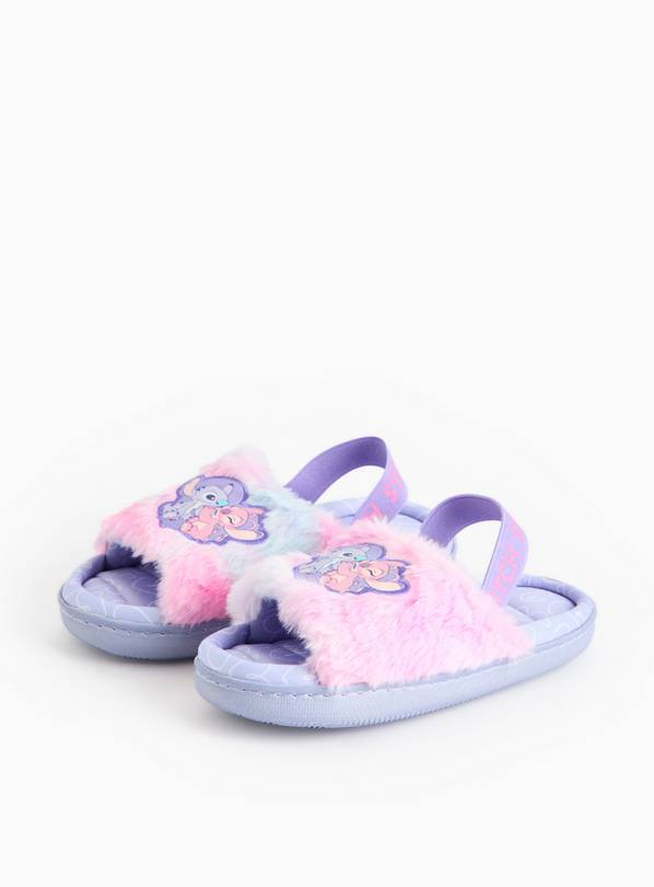 Disney Stitch Ombre Fluffy Ankle Strap Slippers 12-13 Infant