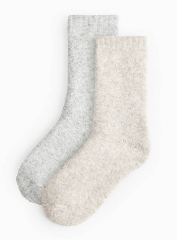 Chunky Wool Blend Socks 2 Pack 4-8