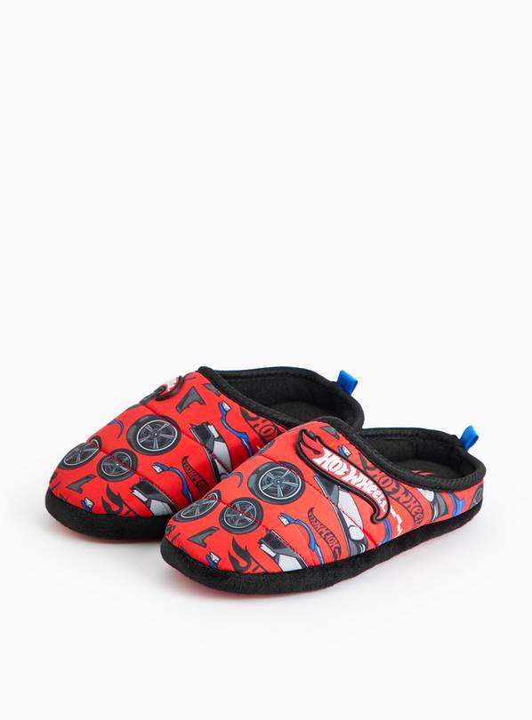 Hot Wheels Red Printed Slippers  10-11 Infant