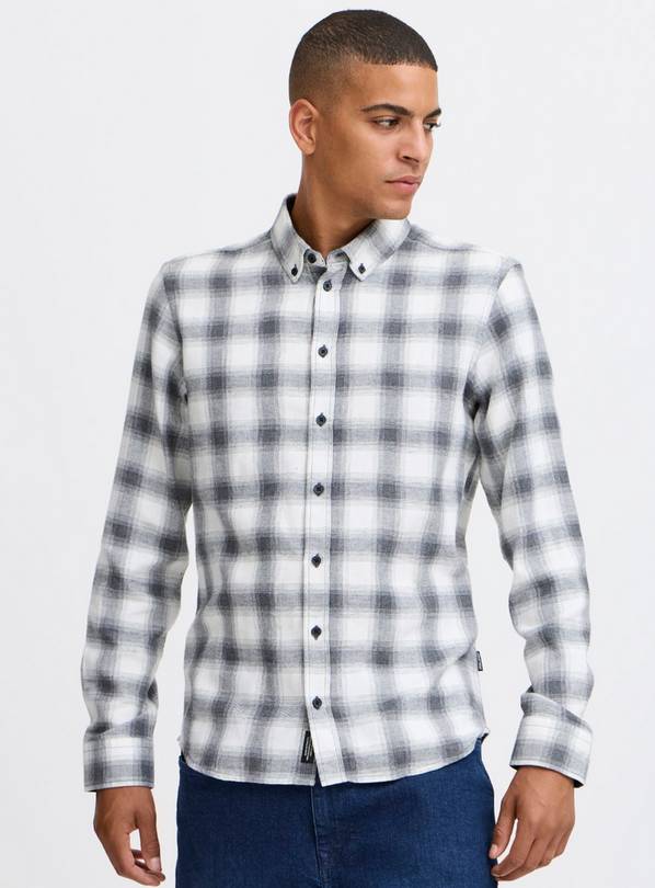 BLEND Black and White Check Long Sleeve Shirt XXL