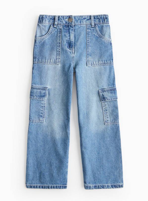 Mid Wash Wide Leg Denim Jeans 5 years