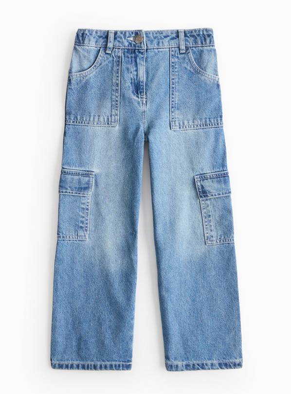Mid Wash Wide Leg Denim Jeans 13 years