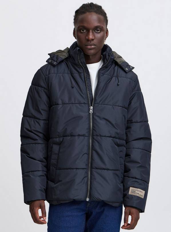 BLEND Black Puffer Jacket with Hood L