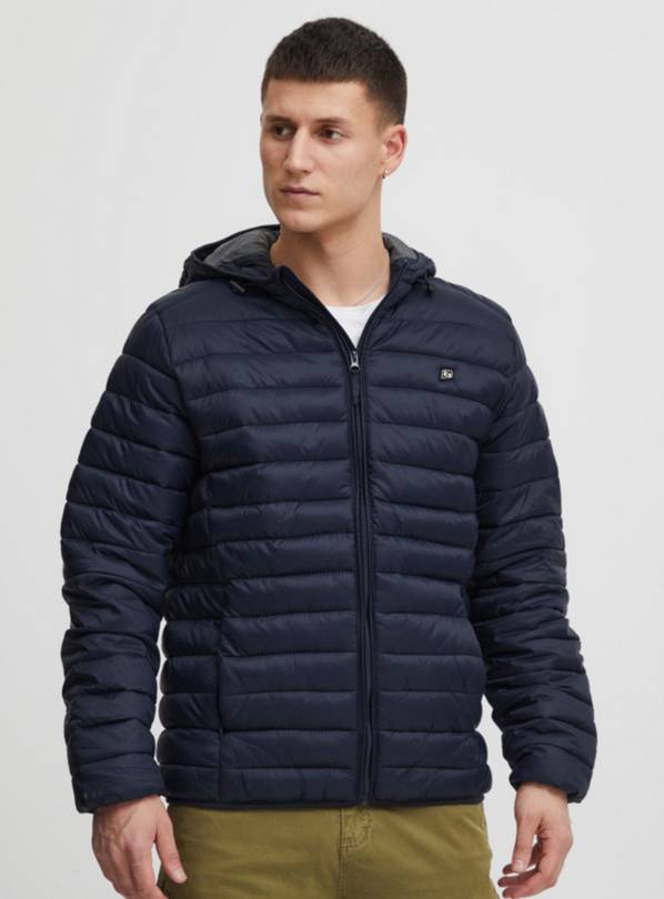 BLEND Navy Puffer Jacket with Hood L