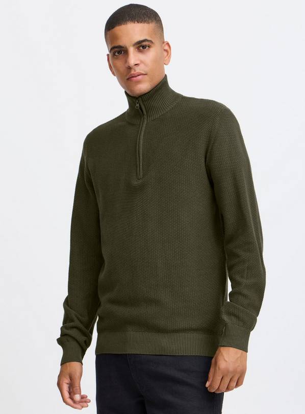 BLEND Khaki Half-Zip Knit XXL