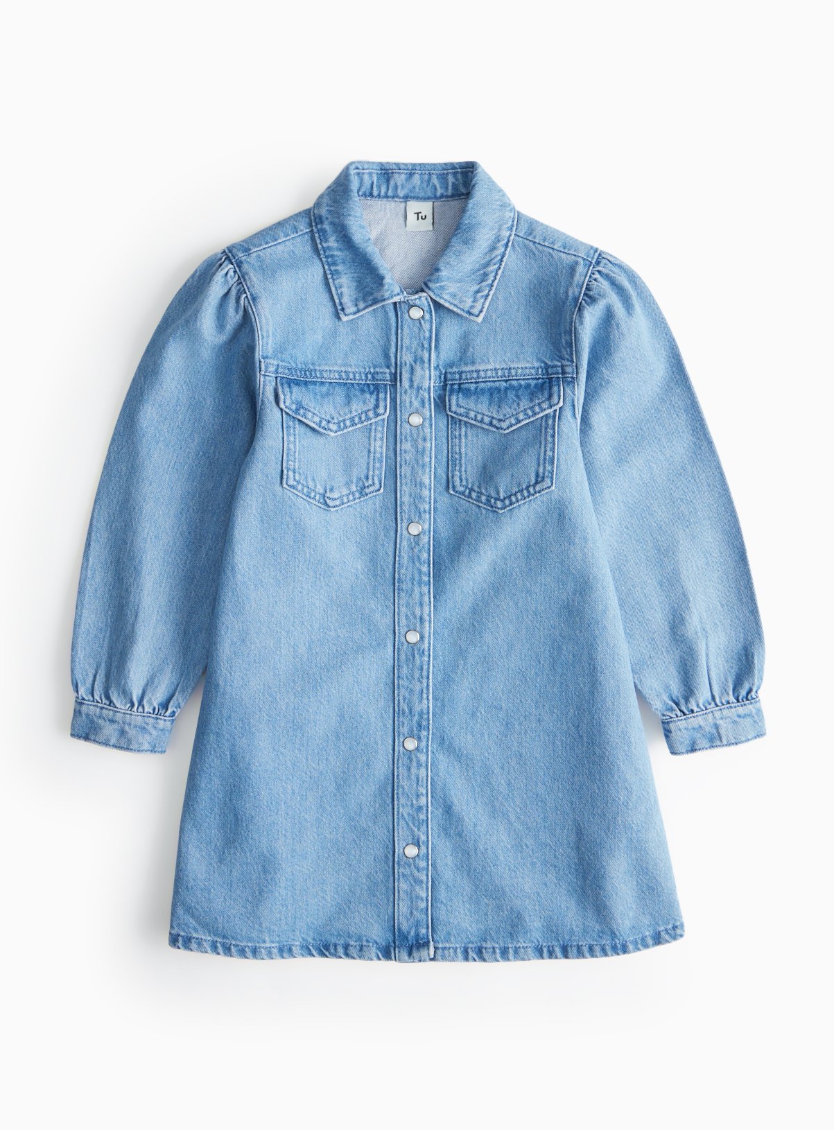 Blue Long Sleeve Denim Shirt Dress 10 years