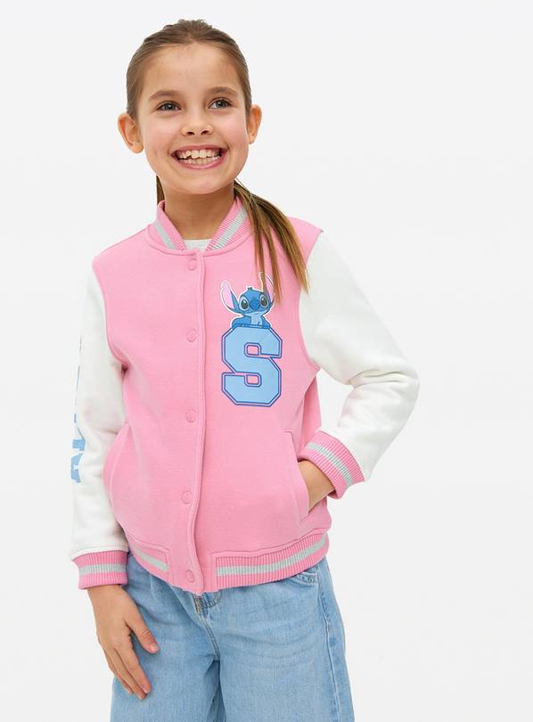 Disney Stitch Pink Jersey Bomber Jacket 11 years
