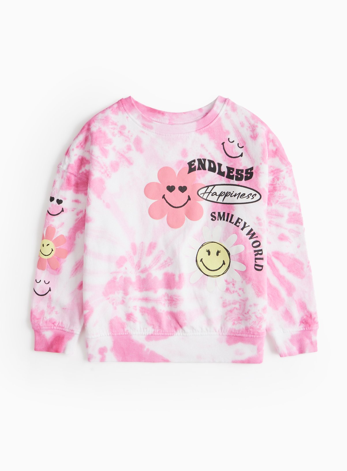 Pink Smiley World Tie Dye Sweatshirt 7 years