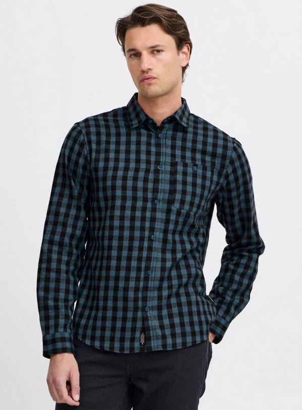 BLEND Blue Check Long Sleeve Shirt XL