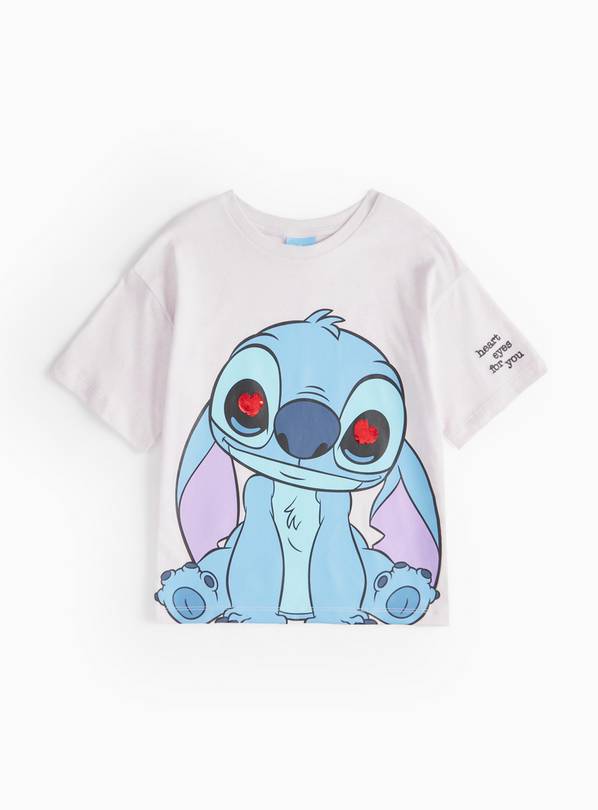 Disney Stitch Heart Eyes Print T-Shirt 7 years