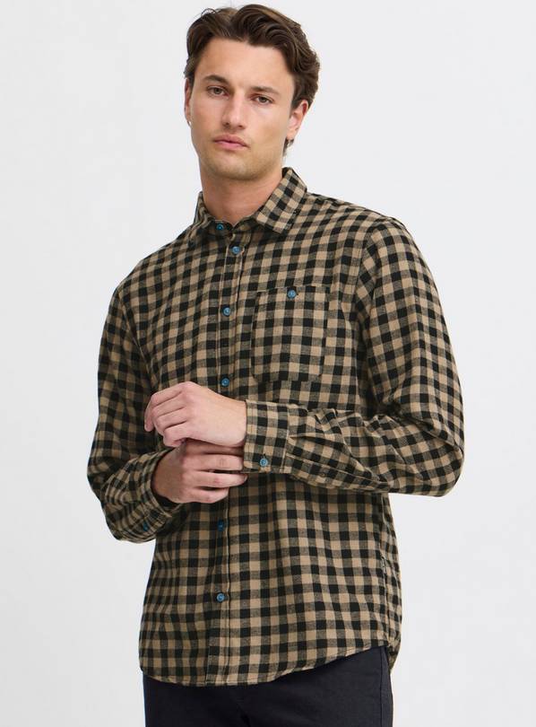 BLEND Stone Check Long Sleeve Shirt L