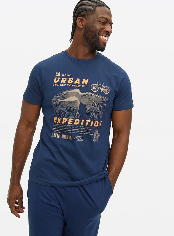 Navy Urban Expedition Printed Pyjamas XS