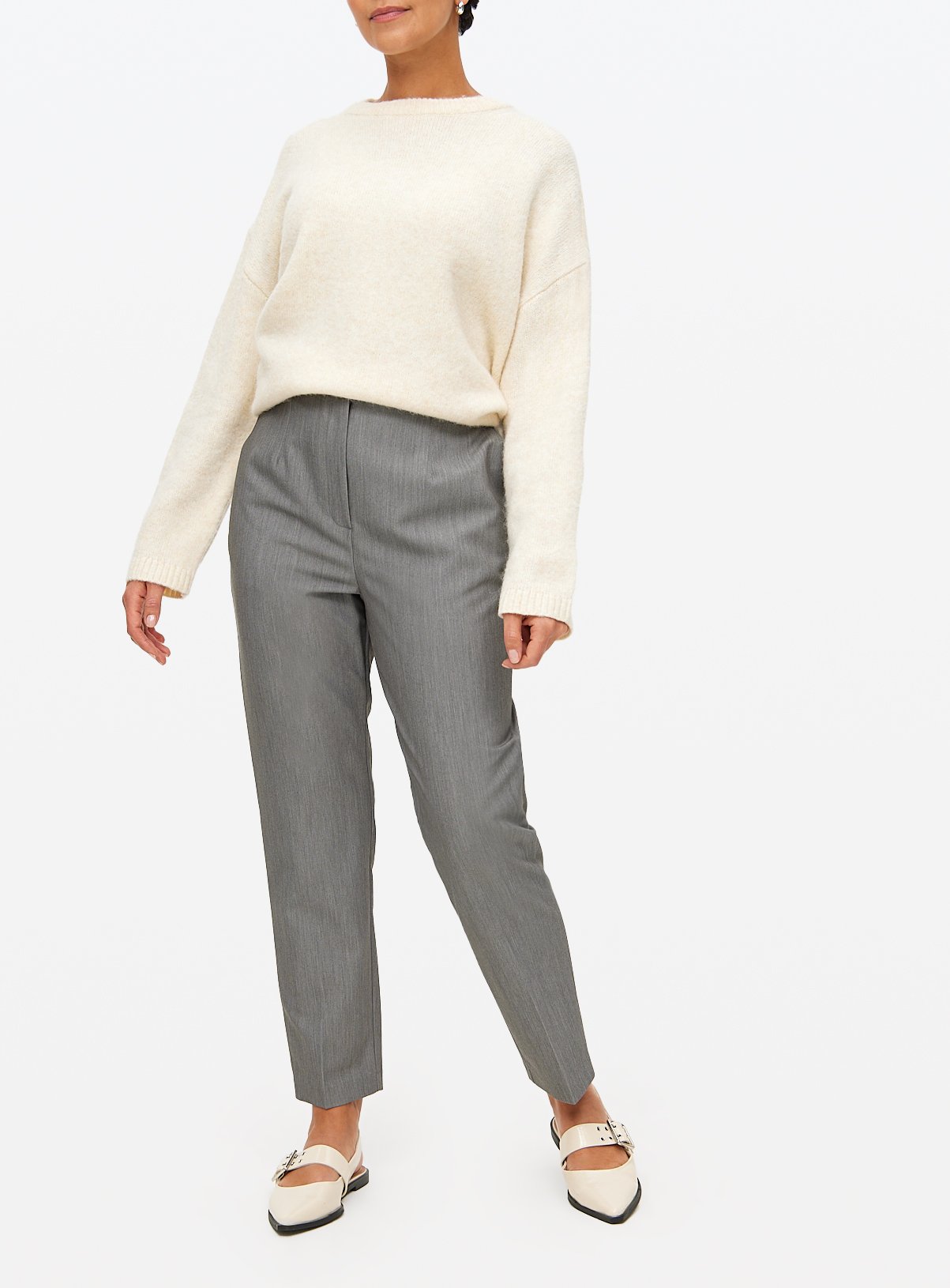 Grey Slim Fit Tailored Trousers 16R - Image 2 thumbnail