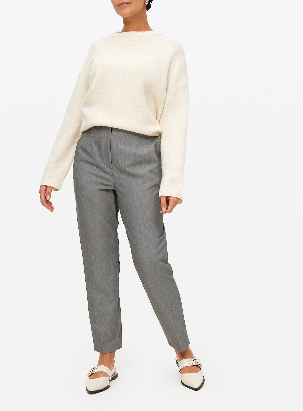 Grey Slim Fit Tailored Trousers 16R - Image 2