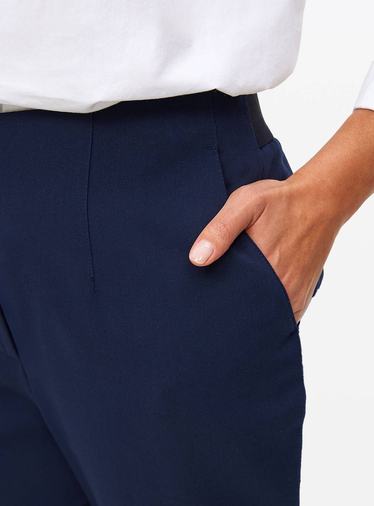 Navy Slim Fit Tailored Trousers  14R - Image 3