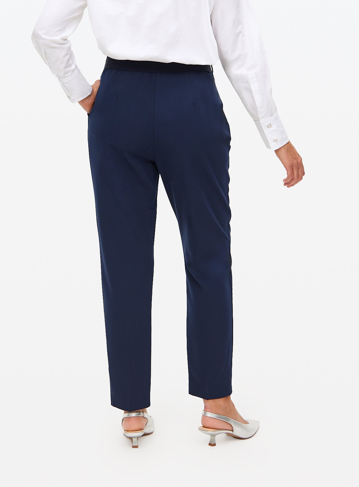 Navy Slim Fit Tailored Trousers  14R - Image 4 thumbnail