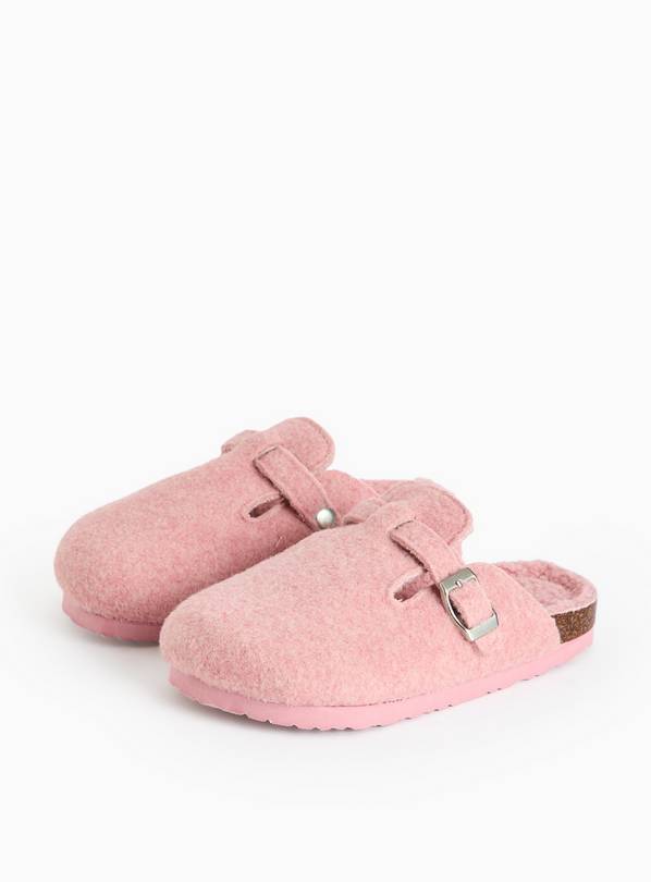 Pink Felt Fleece Lined Clogs 10-11 Infant