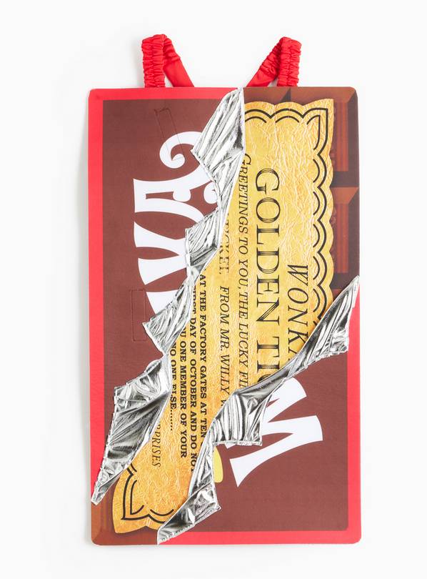 Wonka Bar Golden Ticket Fancy Dress Costume One Size