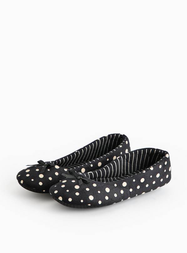 Monochrome Spot Print Ballerina Slippers 6