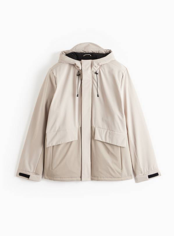 Grey Fleece Lined Rain Coat L