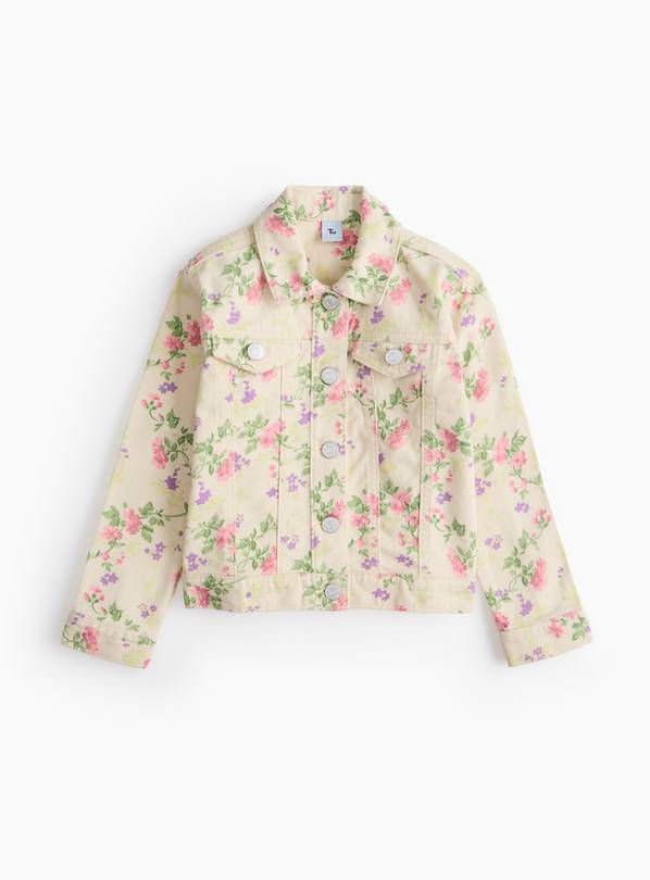 Cream Floral Print Denim Jacket 5-6 years