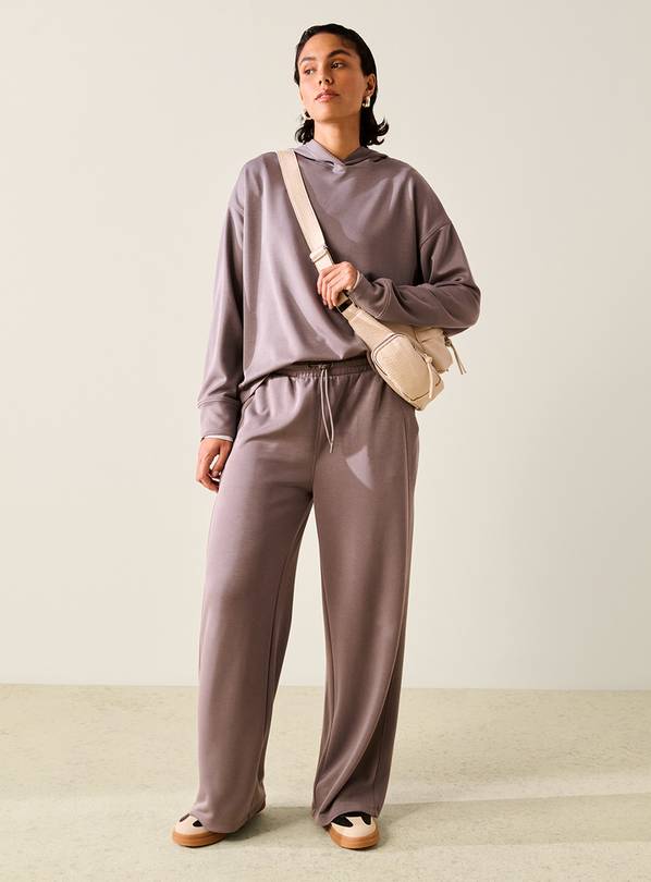 Charcoal Grey Sandwash Co-ord Wide Leg Joggers M