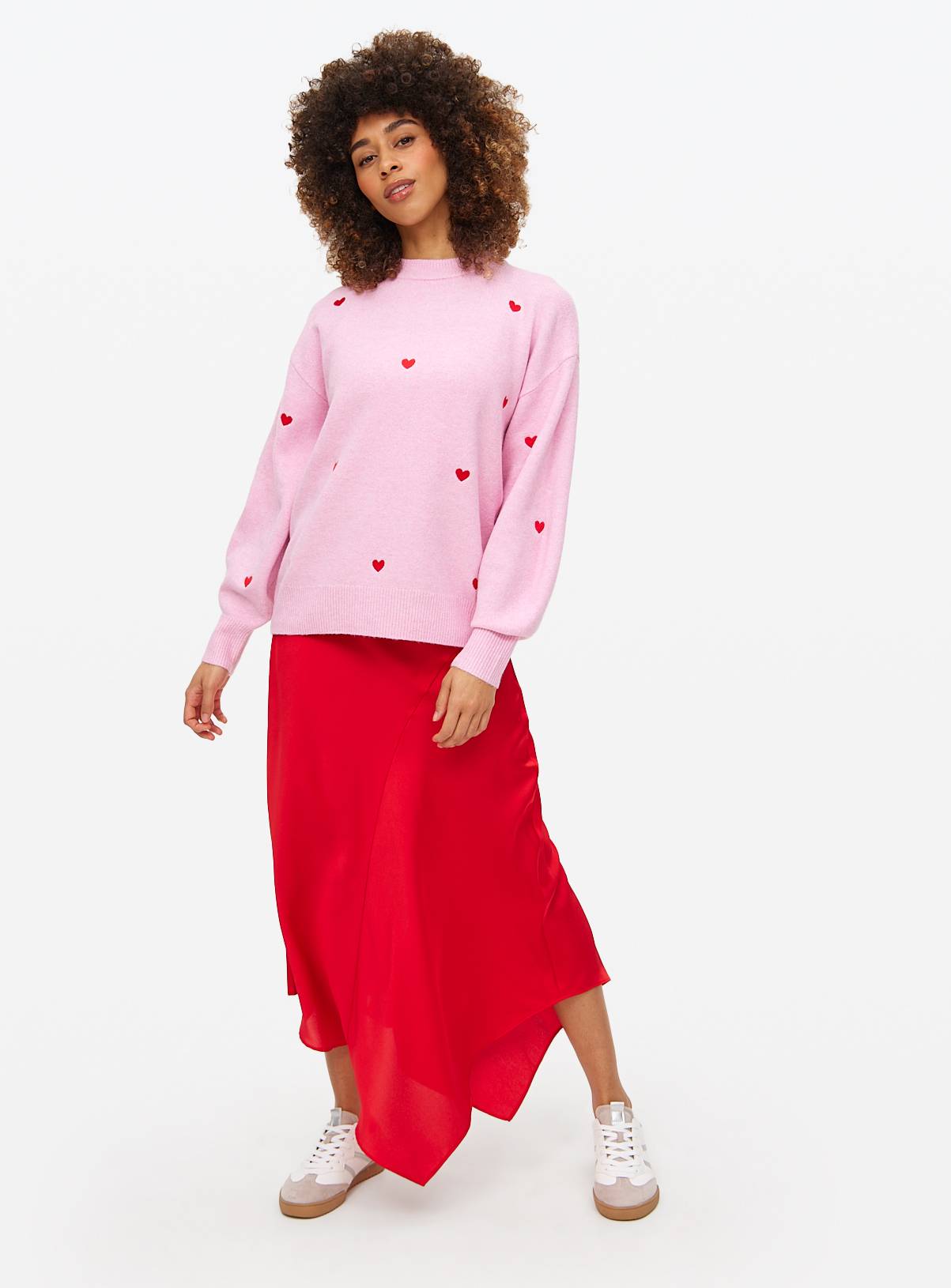 Pink Mini Heart Embroidered Crew Jumper 10 - Image 2