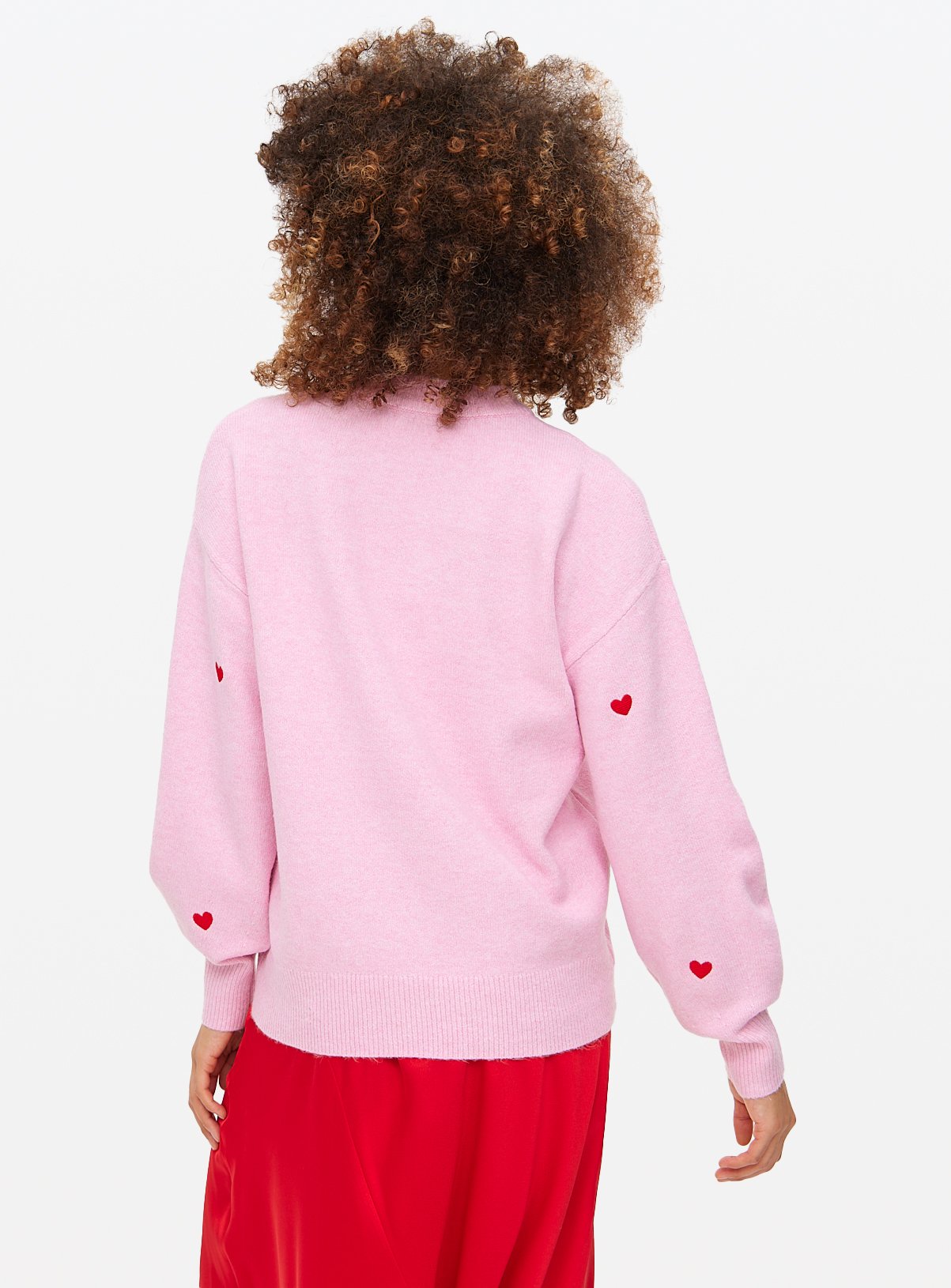Pink Mini Heart Embroidered Crew Jumper 10 - Image 4 thumbnail