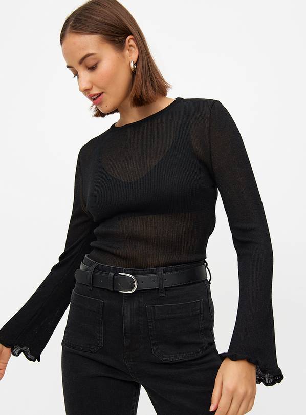 Black Ruffle Sleeve Jumper 10