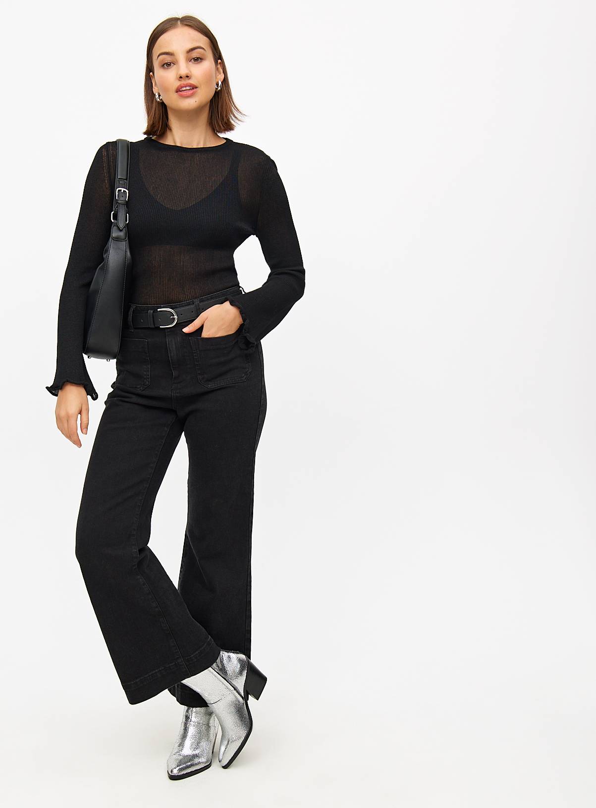 Black Ruffle Sleeve Jumper 8 - Image 2