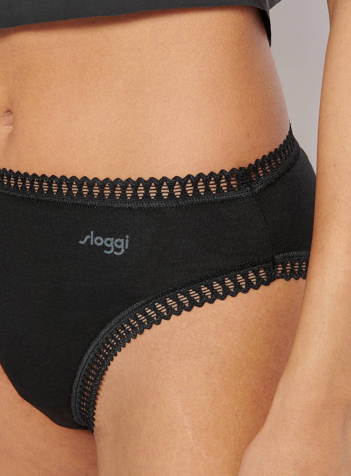 SLOGGI GO Crush High Leg Knickers 3 Pack Black & Blue XS - Image 4