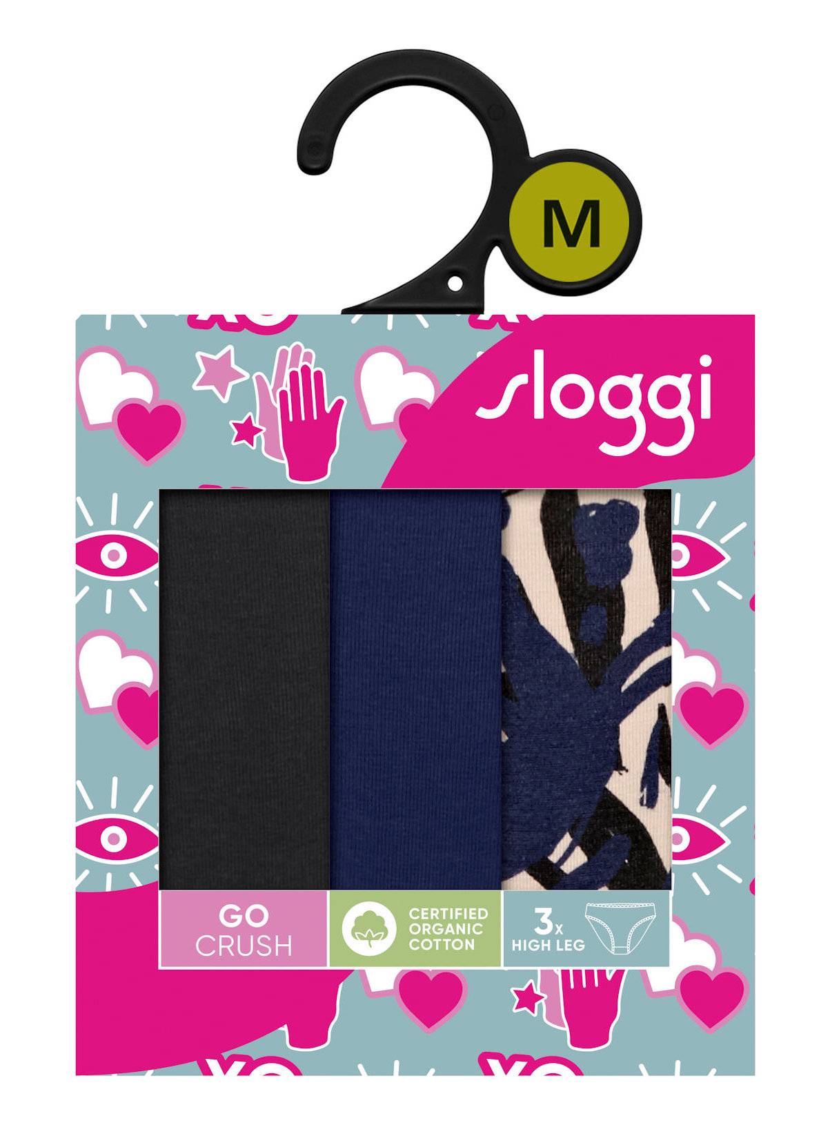 SLOGGI GO Crush High Leg Knickers 3 Pack Black & Blue XS - Image 6