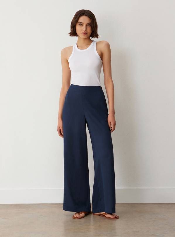 FINERY Nat Trousers Navy 10L