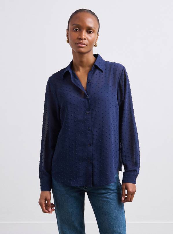 FINERY Janette Blouse Navy 8