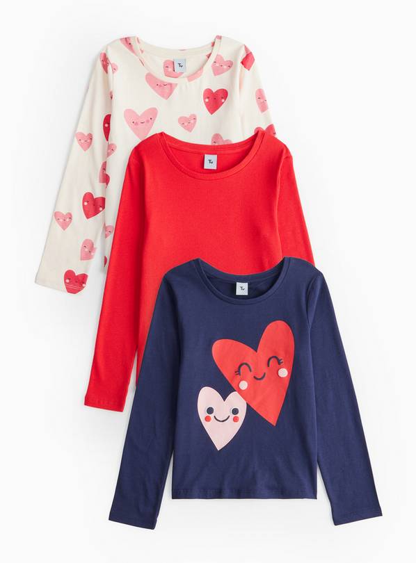 Heart Printed T-Shirt 3 Pack  1-2 years