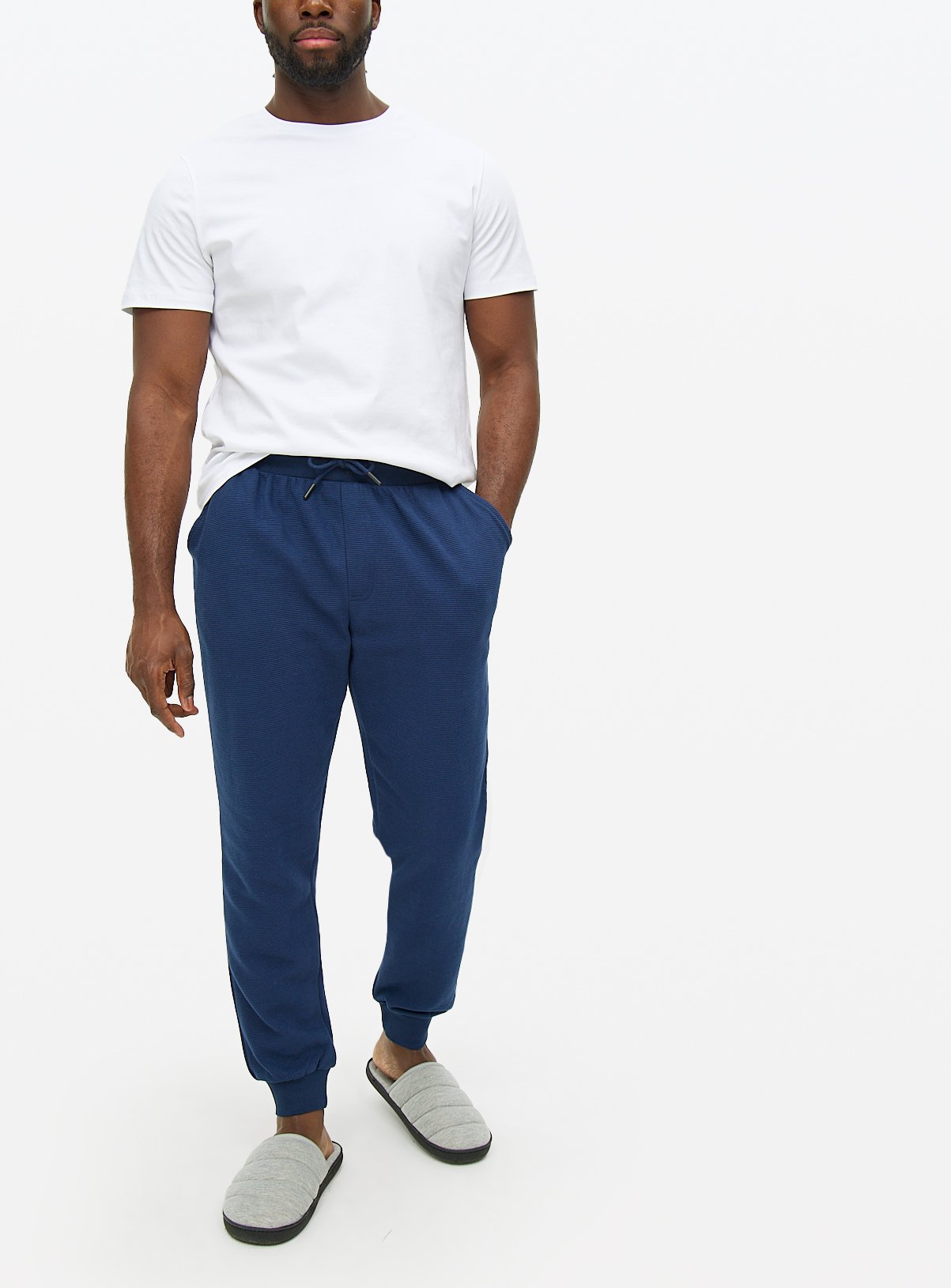 Men's Navy Ottoman Pyjama Bottoms