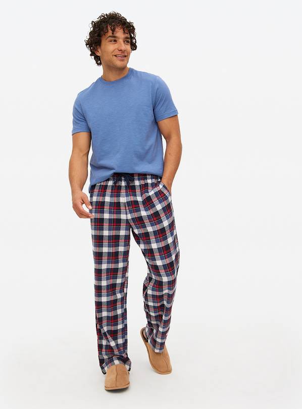 Blue T-Shirt & Check Bottoms Pyjama Set XXL